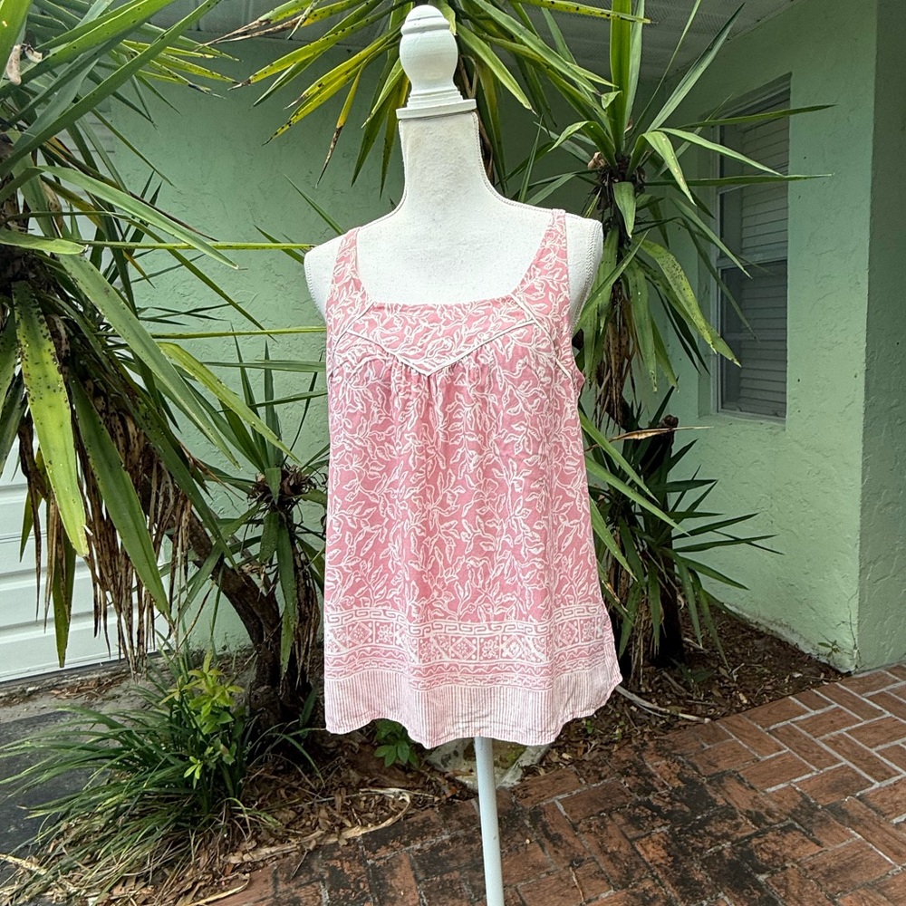 Anthropologie Maeve Light Pink Cut Out Tank Top